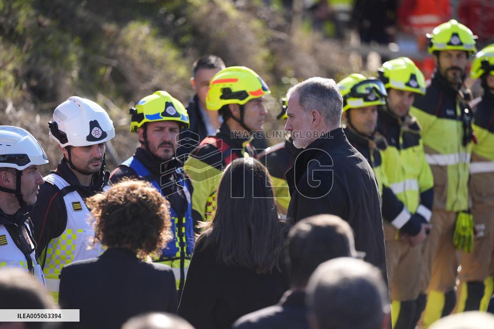 Royals Visit To Command Post After Adamuz Railway Train Accident - Spain