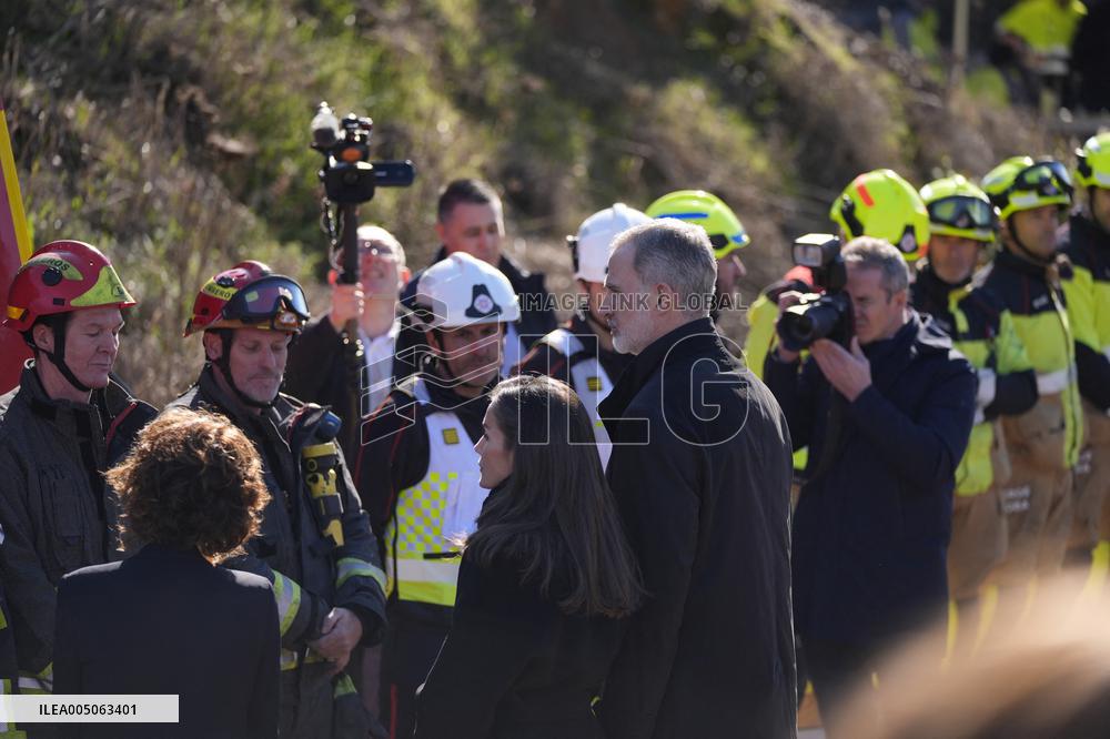 Royals Visit To Command Post After Adamuz Railway Train Accident - Spain