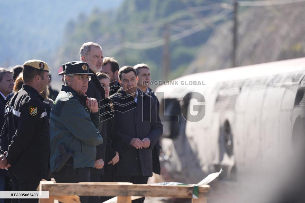 Royals Visit To Command Post After Adamuz Railway Train Accident - Spain
