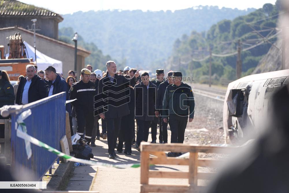 Royals Visit To Command Post After Adamuz Railway Train Accident - Spain