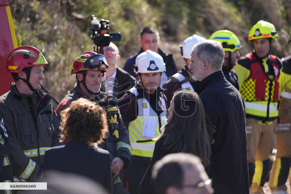 Royals Visit To Command Post After Adamuz Railway Train Accident - Spain
