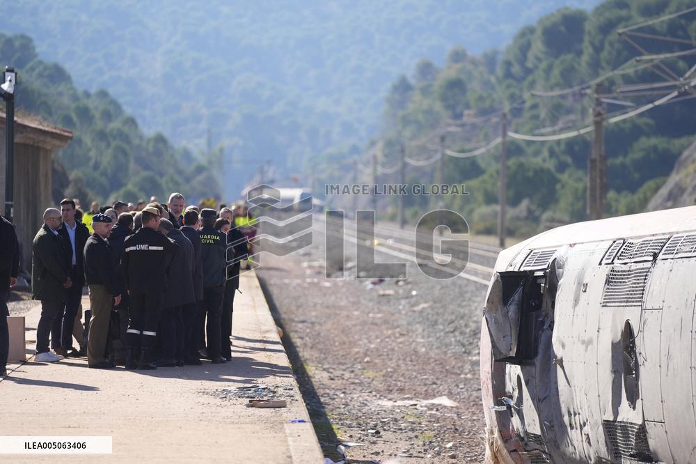 Royals Visit To Command Post After Adamuz Railway Train Accident - Spain