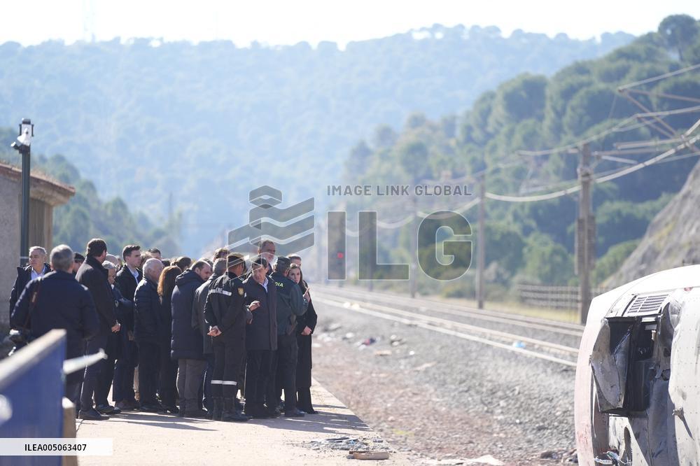 Royals Visit To Command Post After Adamuz Railway Train Accident - Spain