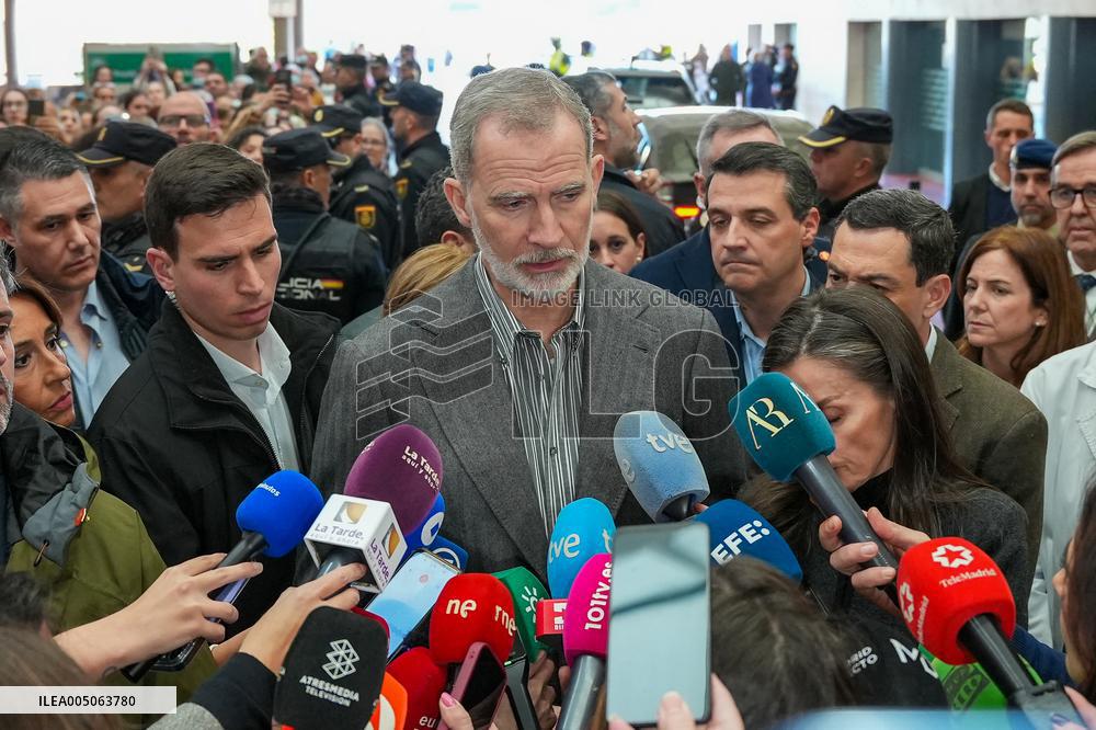 Royals Visit To Command Post After Adamuz Railway Train Accident - Spain