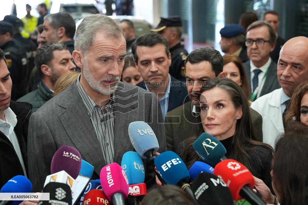 Royals Visit To Command Post After Adamuz Railway Train Accident - Spain