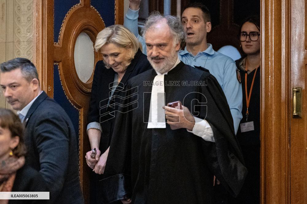 Trial of Marine Le Pen and RN’s officials during a break - Paris AJ
