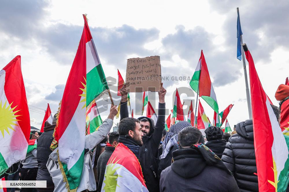 Demonstration in Support of Kurds in Syria - Iraq