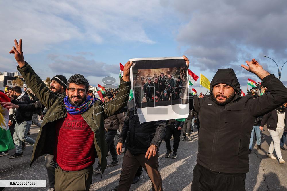 Demonstration in Support of Kurds in Syria - Iraq