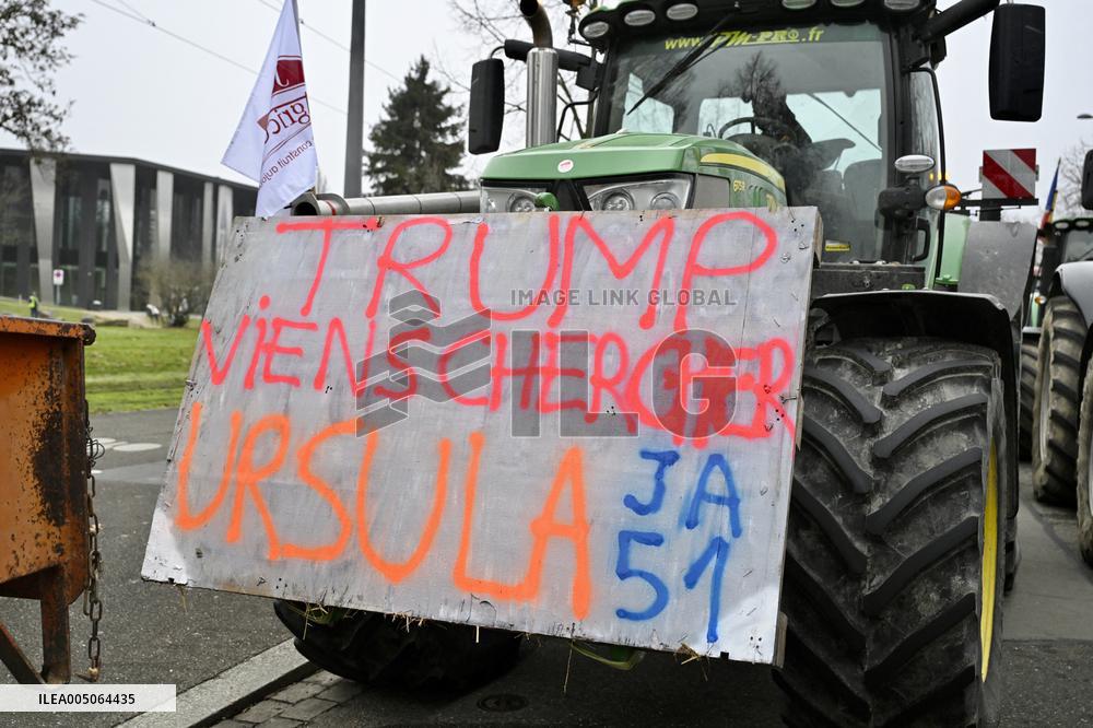 Farmers Demonstrate Against the EU-Mercosur Agreement - Strasbourg