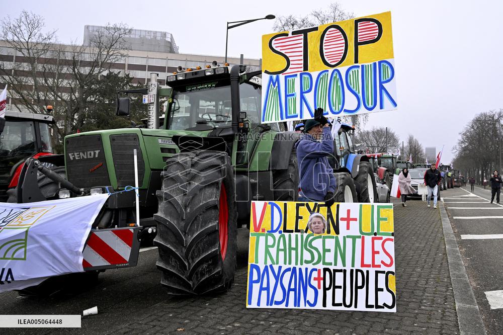 Farmers Demonstrate Against the EU-Mercosur Agreement - Strasbourg