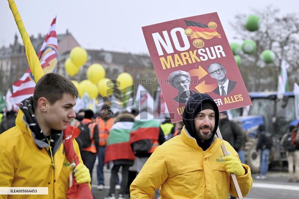 Farmers Demonstrate Against the EU-Mercosur Agreement - Strasbourg