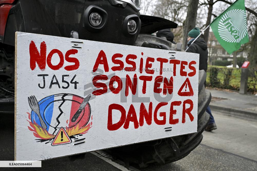 Farmers Demonstrate Against the EU-Mercosur Agreement - Strasbourg