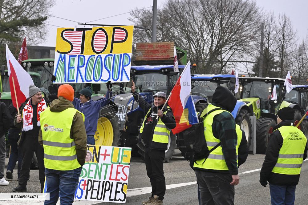 Farmers Demonstrate Against the EU-Mercosur Agreement - Strasbourg