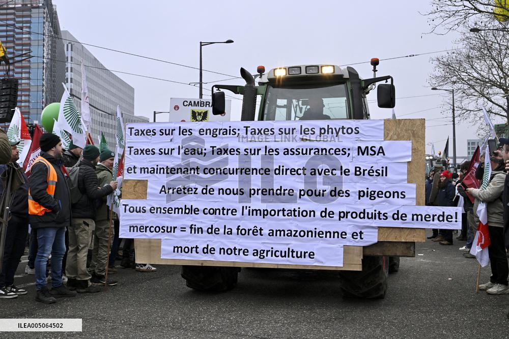 Farmers Demonstrate Against the EU-Mercosur Agreement - Strasbourg