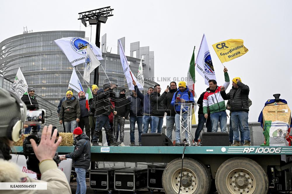Farmers Demonstrate Against the EU-Mercosur Agreement - Strasbourg