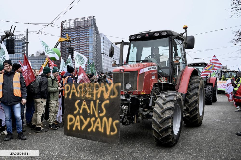 Farmers Demonstrate Against the EU-Mercosur Agreement - Strasbourg
