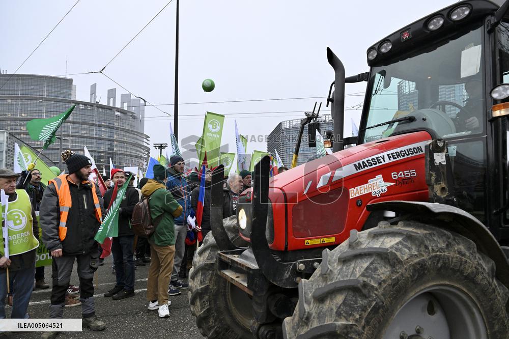 Farmers Demonstrate Against the EU-Mercosur Agreement - Strasbourg