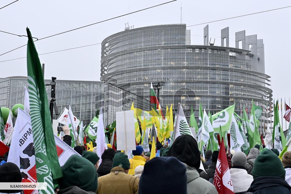 Farmers Demonstrate Against the EU-Mercosur Agreement - Strasbourg