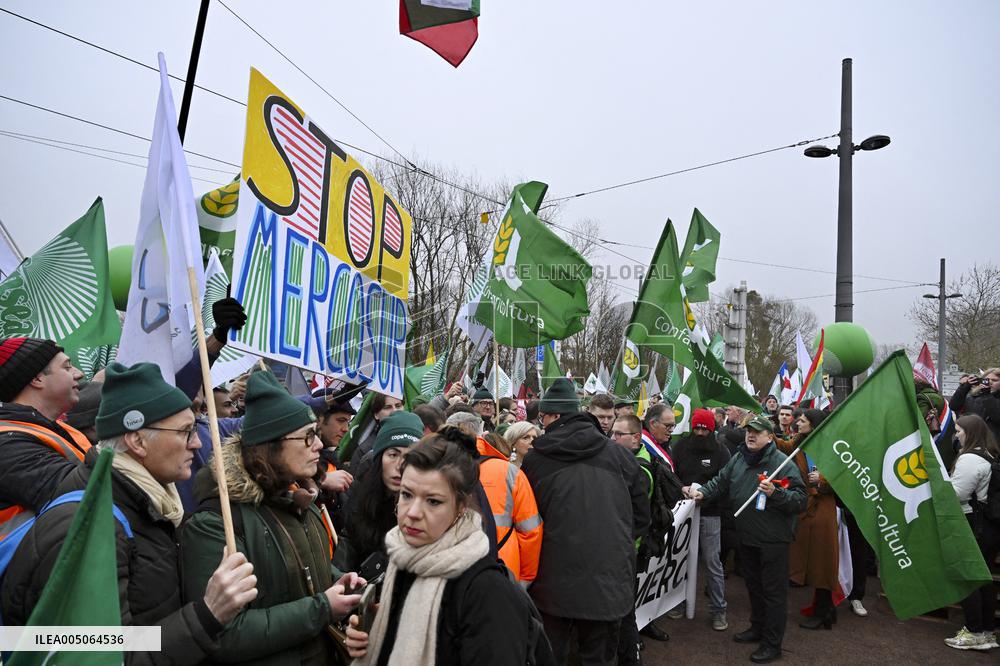 Farmers Demonstrate Against the EU-Mercosur Agreement - Strasbourg