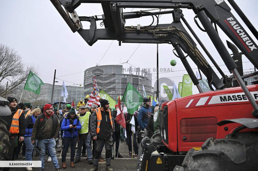 Farmers Demonstrate Against the EU-Mercosur Agreement - Strasbourg