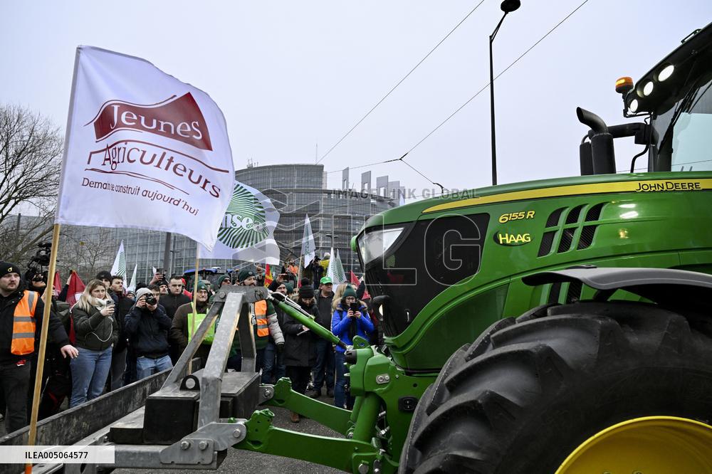 Farmers Demonstrate Against the EU-Mercosur Agreement - Strasbourg