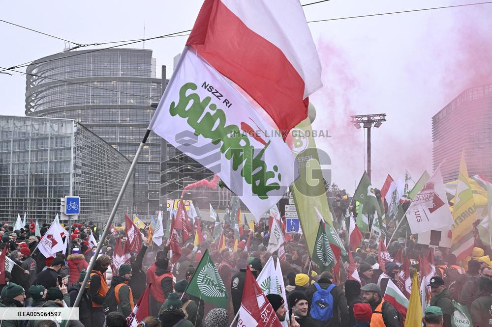 Farmers Demonstrate Against the EU-Mercosur Agreement - Strasbourg
