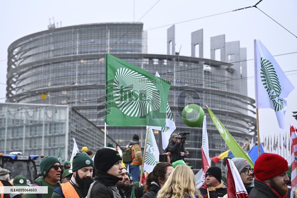 Farmers Demonstrate Against the EU-Mercosur Agreement - Strasbourg
