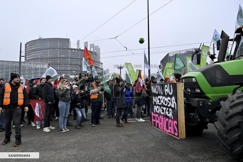 Farmers Demonstrate Against the EU-Mercosur Agreement - Strasbourg