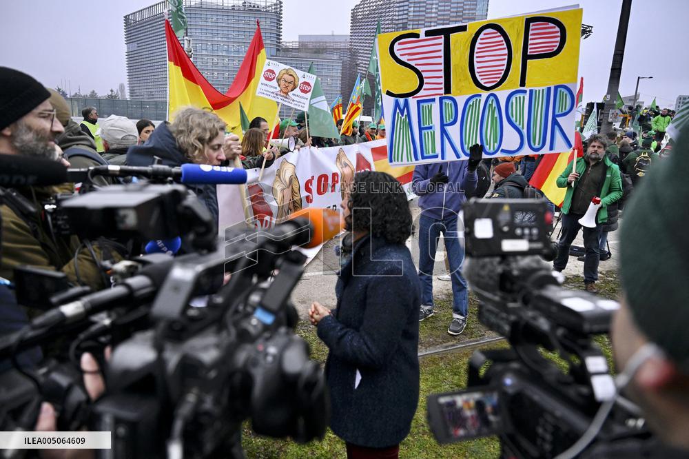 Farmers Demonstrate Against the EU-Mercosur Agreement - Strasbourg