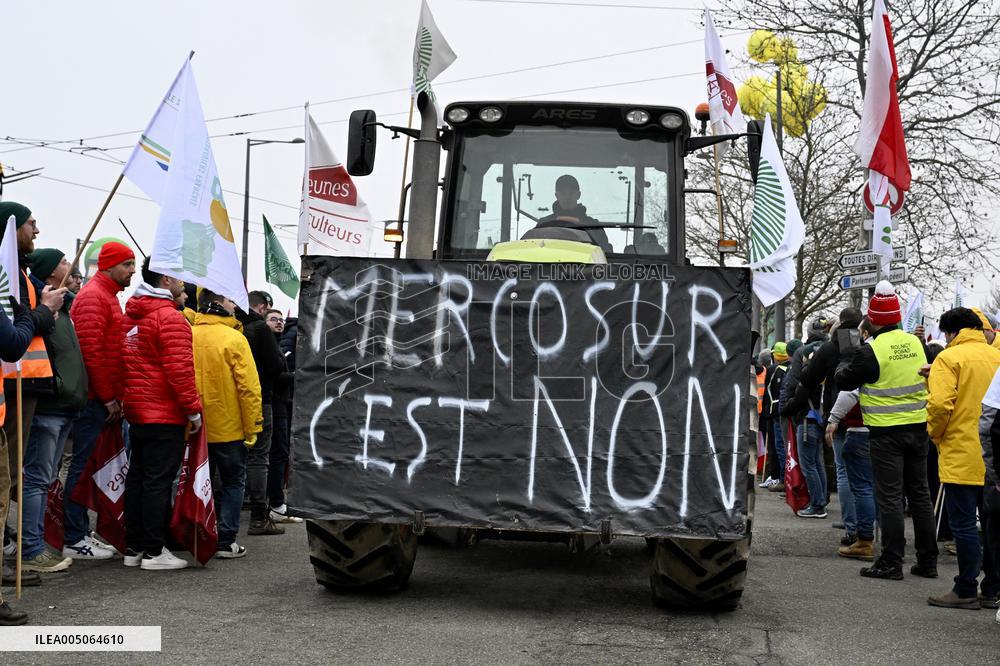 Farmers Demonstrate Against the EU-Mercosur Agreement - Strasbourg