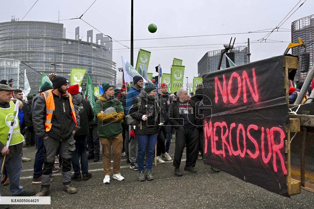 Farmers Demonstrate Against the EU-Mercosur Agreement - Strasbourg