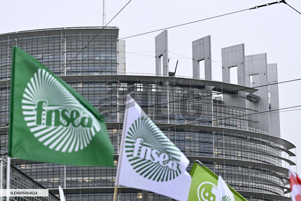 Farmers Demonstrate Against the EU-Mercosur Agreement - Strasbourg