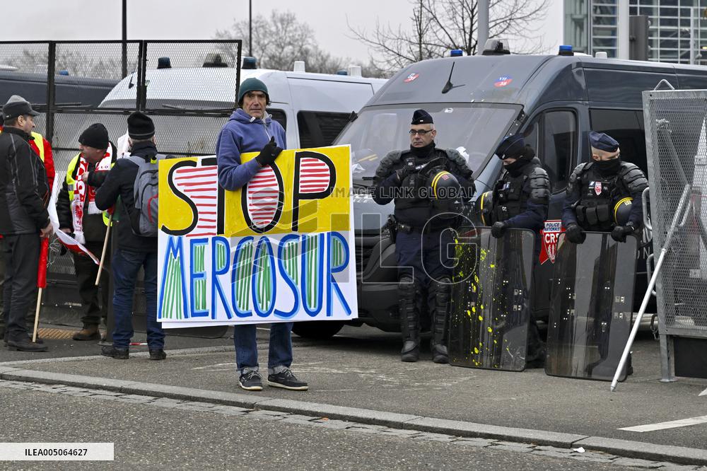 Farmers Demonstrate Against the EU-Mercosur Agreement - Strasbourg