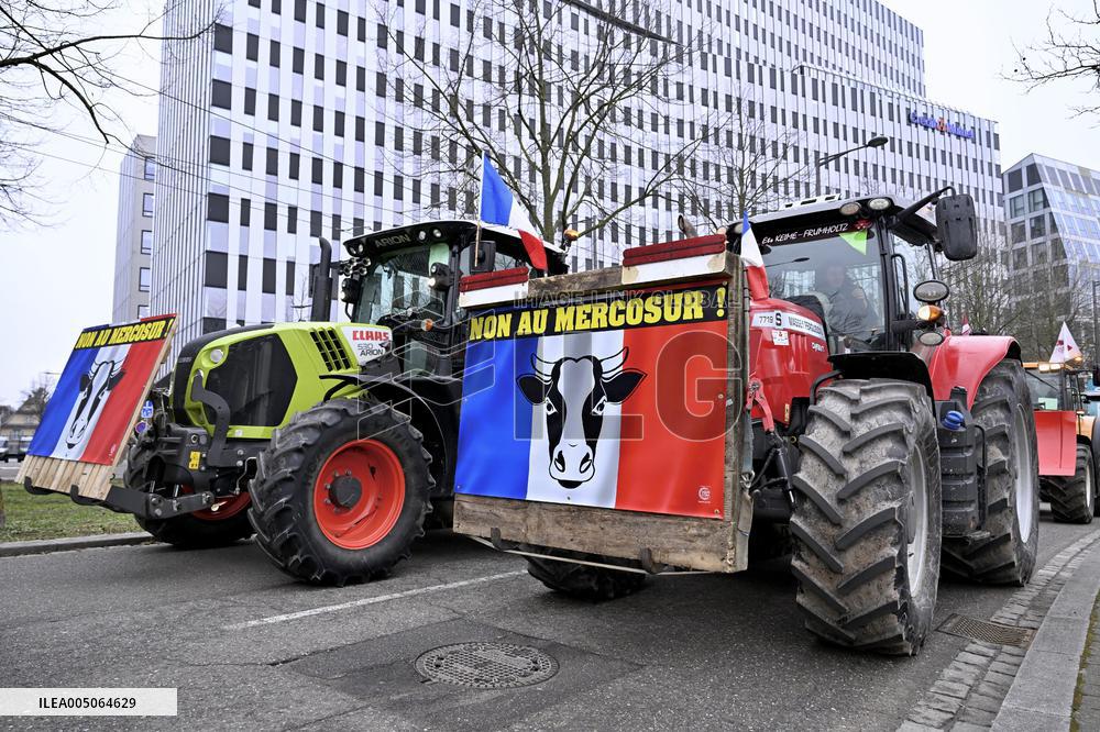 Farmers Demonstrate Against the EU-Mercosur Agreement - Strasbourg