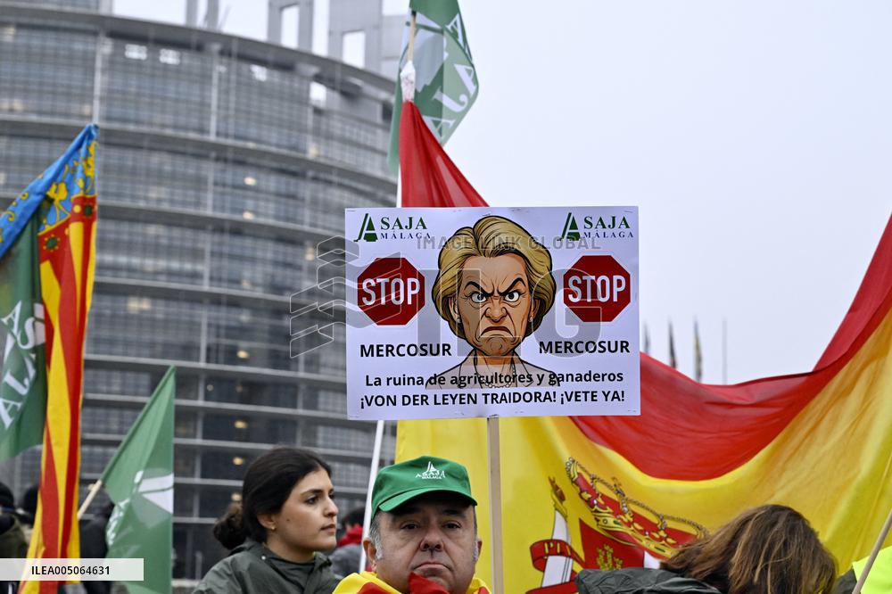 Farmers Demonstrate Against the EU-Mercosur Agreement - Strasbourg