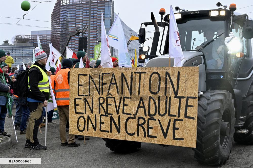 Farmers Demonstrate Against the EU-Mercosur Agreement - Strasbourg