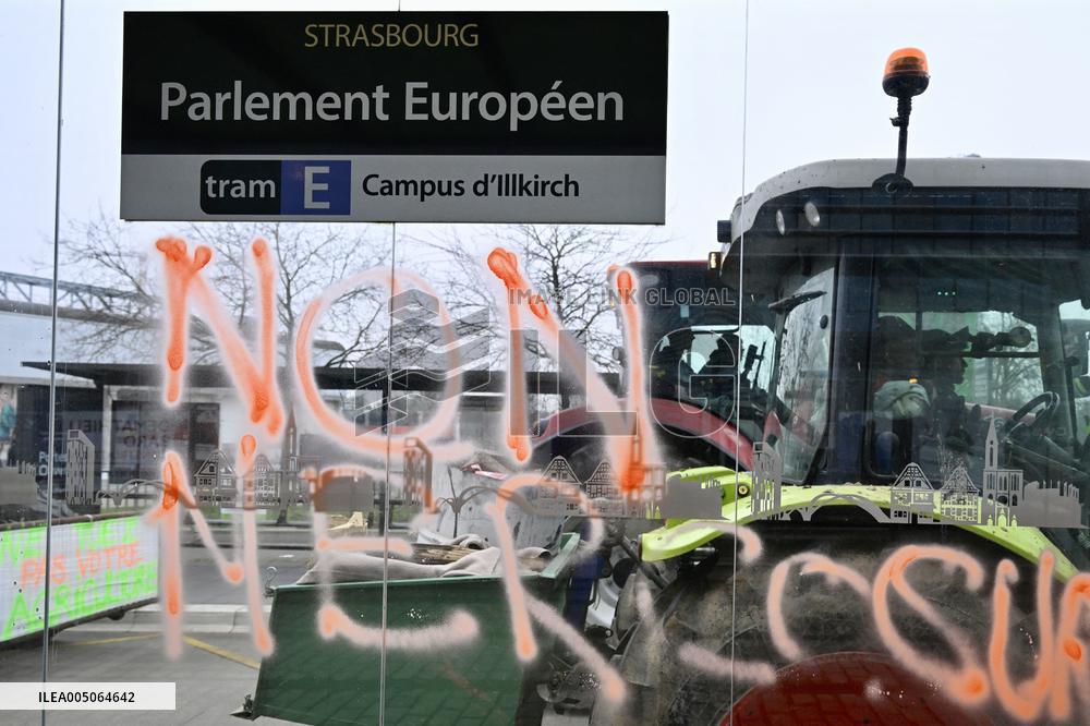Farmers Demonstrate Against the EU-Mercosur Agreement - Strasbourg