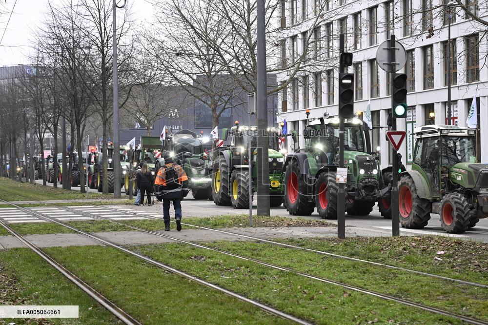 Farmers Demonstrate Against the EU-Mercosur Agreement - Strasbourg