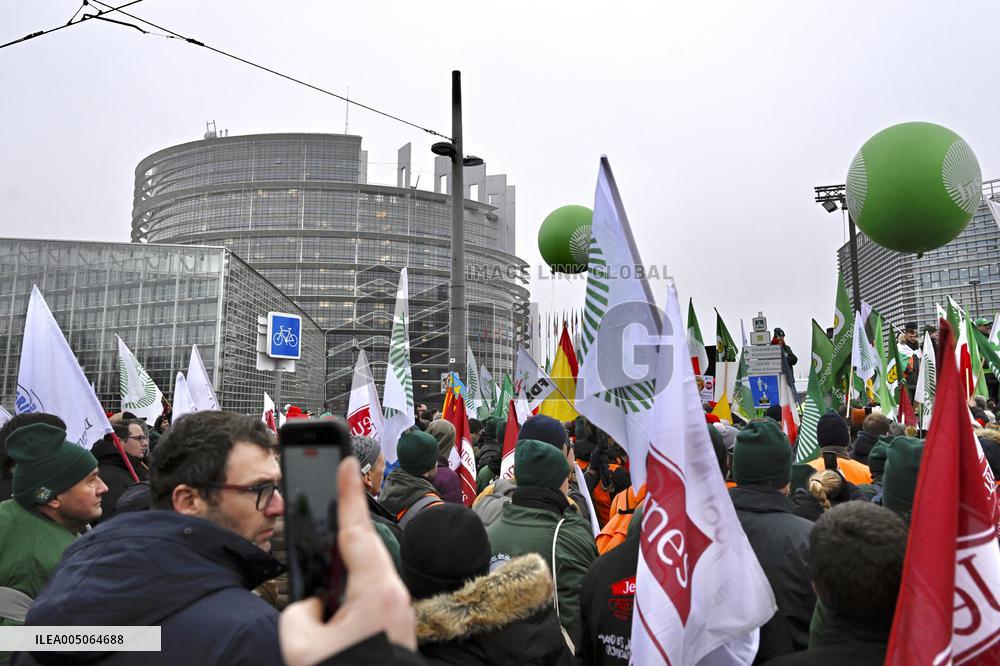 Farmers Demonstrate Against the EU-Mercosur Agreement - Strasbourg