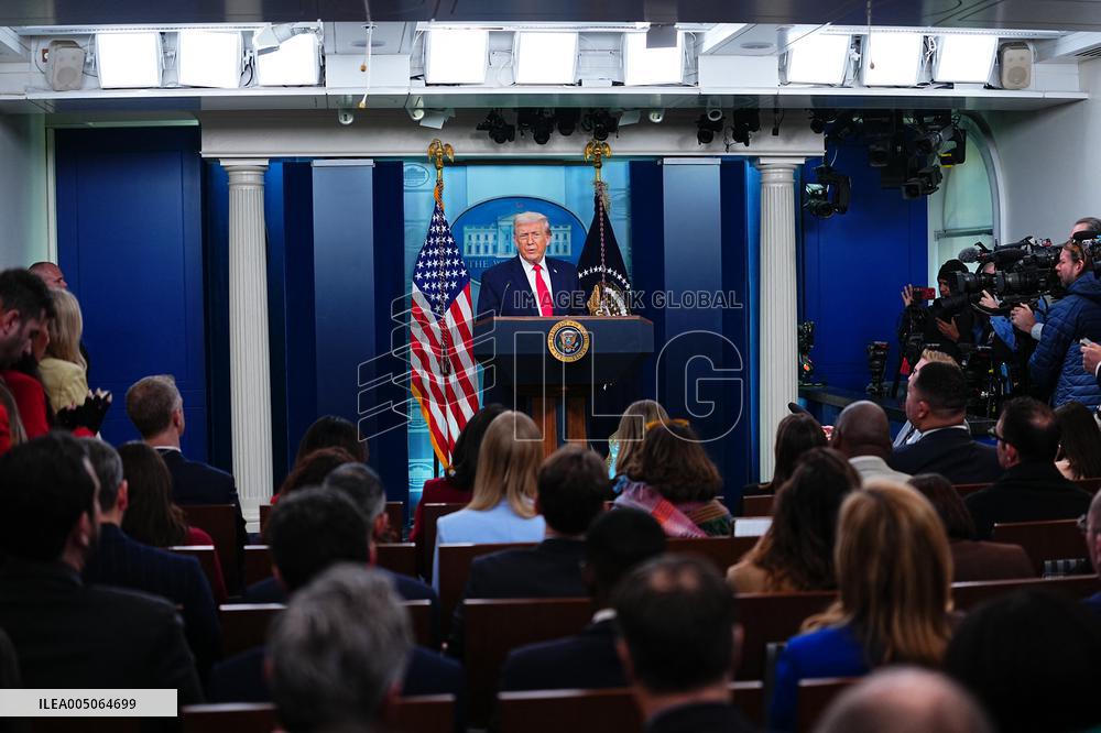 Trump Joins White House Briefing