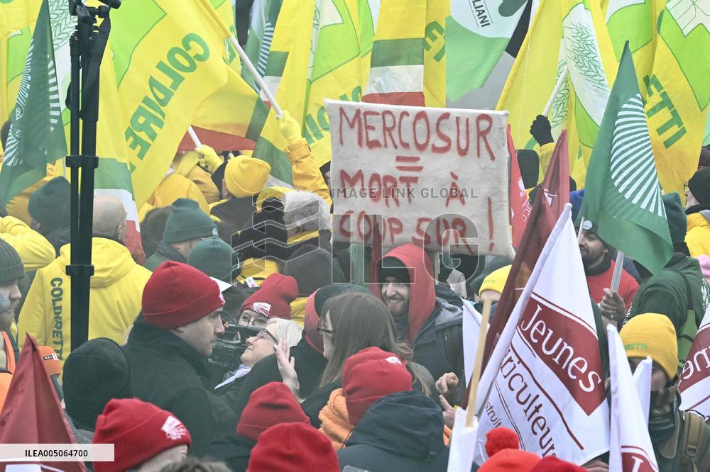 Farmers Demonstrate Against the EU-Mercosur Agreement - Strasbourg