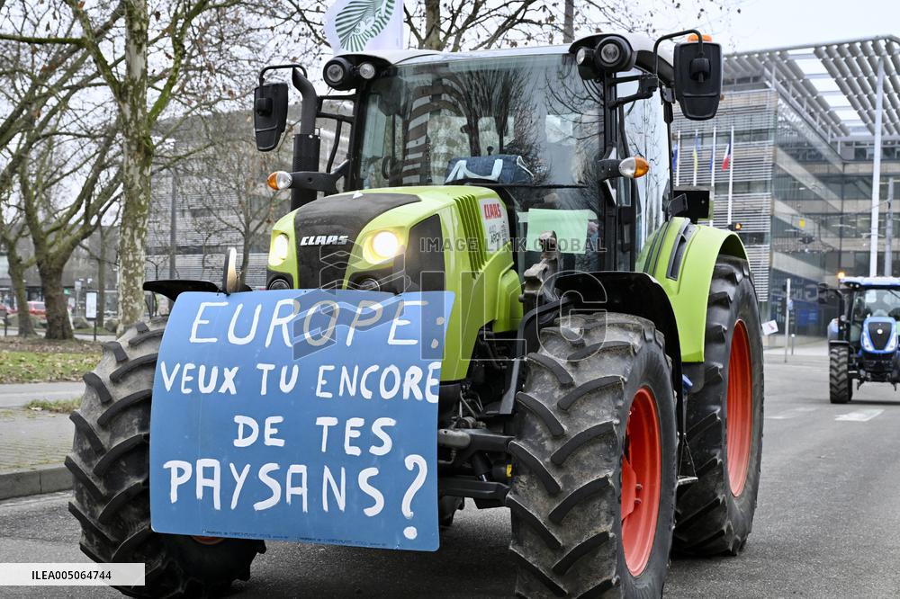 Farmers Demonstrate Against the EU-Mercosur Agreement - Strasbourg