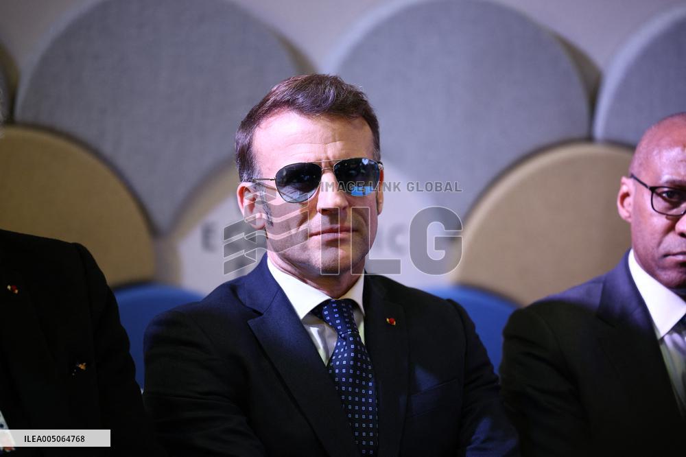 Macron and with leaders of AI companies at World Economic Forum annual meeting - Davos