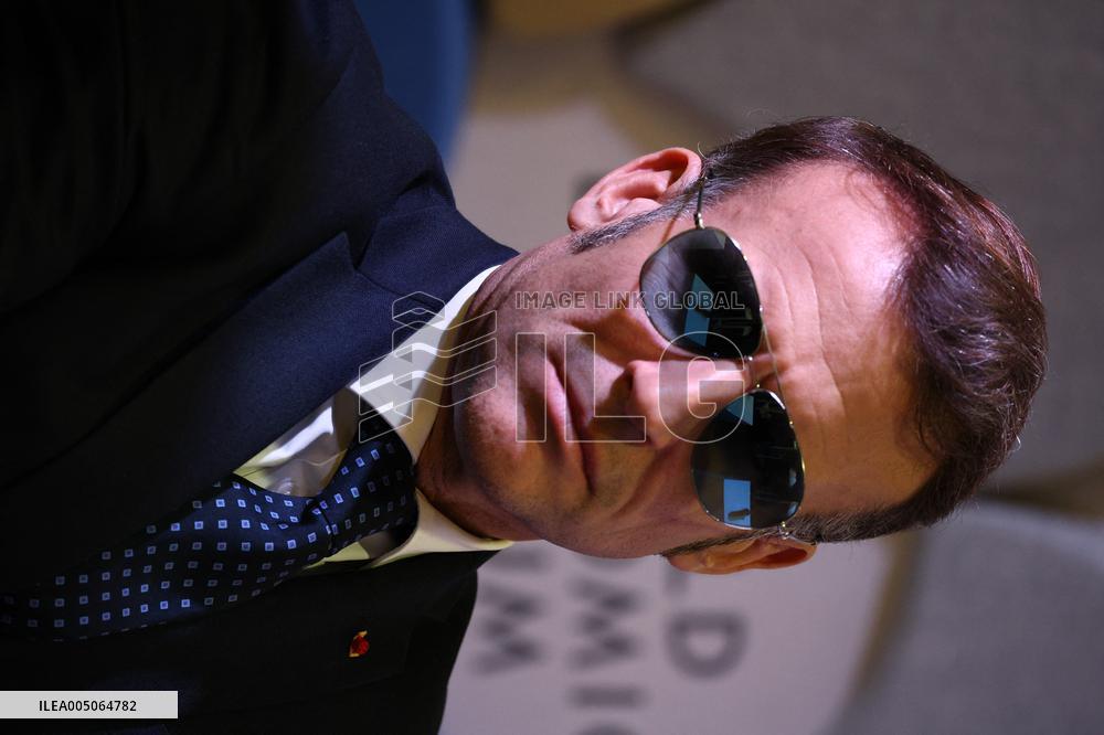 Macron and with leaders of AI companies at World Economic Forum annual meeting - Davos