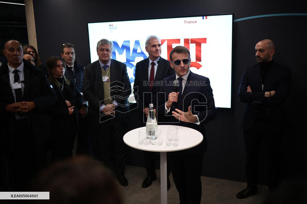 Macron at the Business France event during World Economic Forum annual meeting - Davos