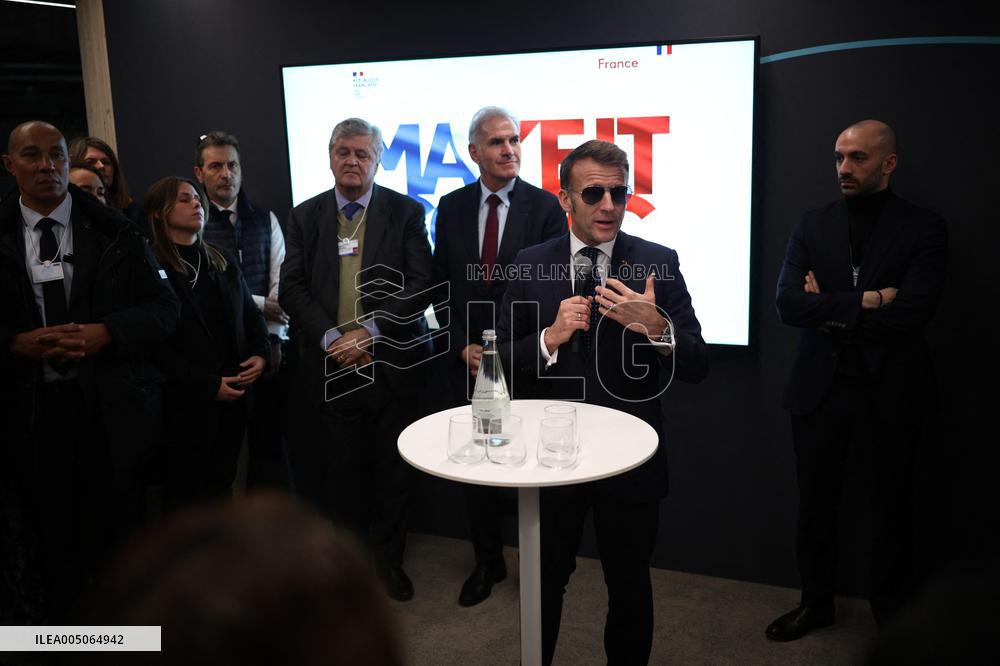 Macron at the Business France event during World Economic Forum annual meeting - Davos