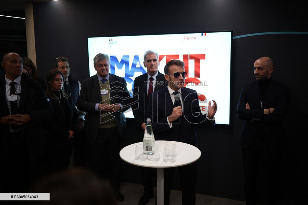 Macron at the Business France event during World Economic Forum annual meeting - Davos