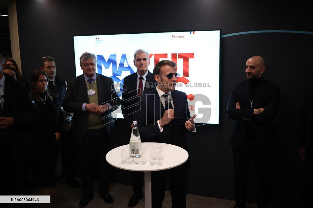 Macron at the Business France event during World Economic Forum annual meeting - Davos
