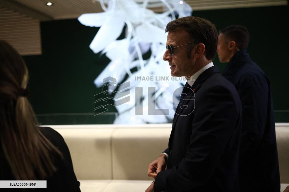 Macron at the Business France event during World Economic Forum annual meeting - Davos