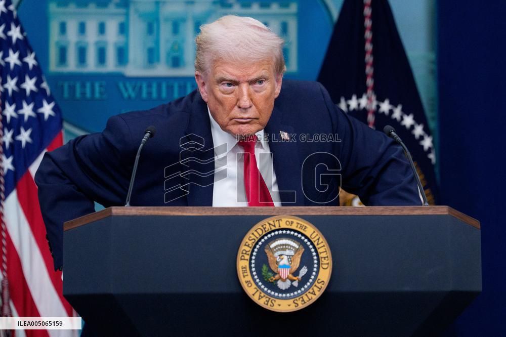 Trump Joins White House Briefing